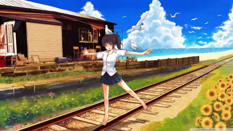 Phong cảnh anime với bầu trời đây sắc màu  Anime scenery wallpaper  Scenery wallpaper Anime scenery