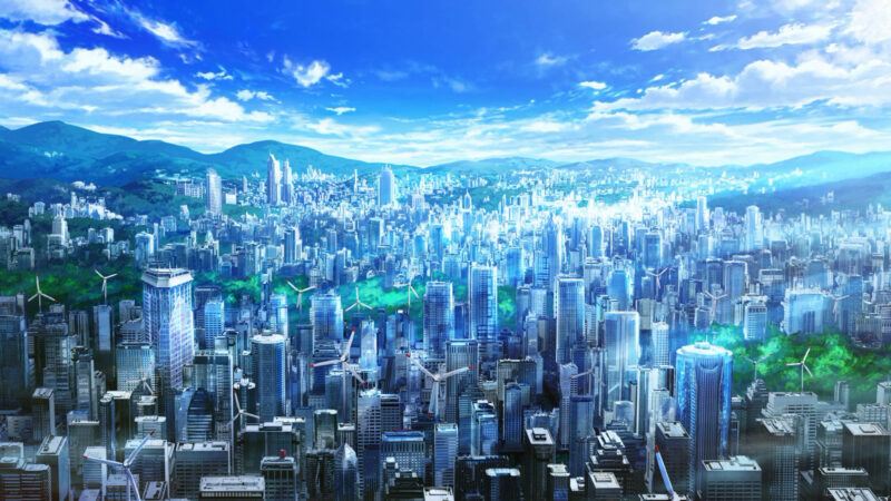 Hình ảnh nền thành phố anime