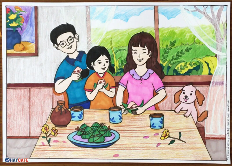 Tổng hợp với hơn 316 gia đình ăn cơm tranh vẽ siêu hot  thtantai2eduvn
