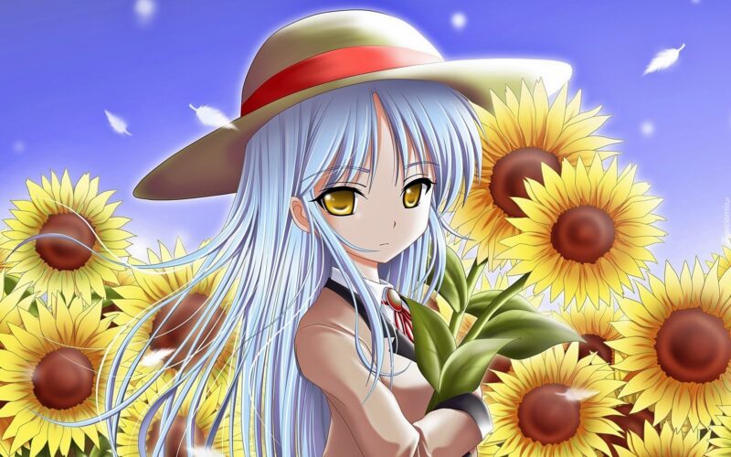 Hình nền anime hoa hướng dương đẹp dễ thương