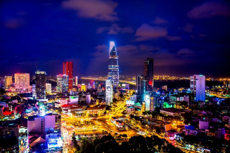 Hình nền thành phố Hồ Chí Minh về đêm