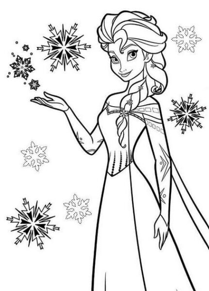 Tranh tô màu cho bé gái 7 tuổi công chúa Elsa