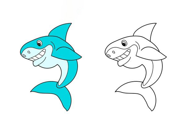 Tranh tô màu cá mập đơn giản dễ thương và ngộ nghĩnh cho bé  Trường Tiểu  học Thủ Lệ