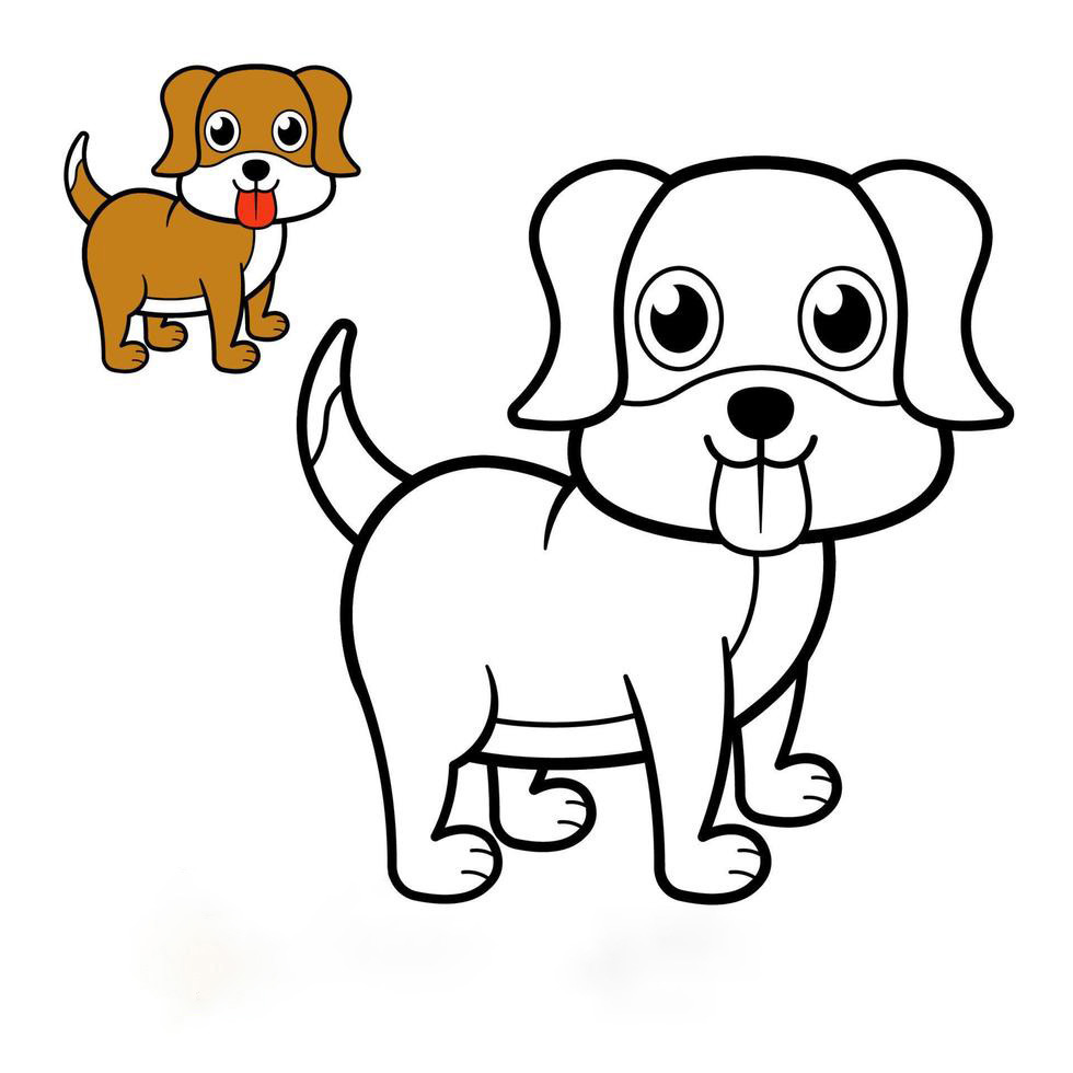 Cách vẽ con chó đơn giản nhất Mẫu hình vẽ con chó cute đẹp nhất  Trường  THPT Kiến Thụy