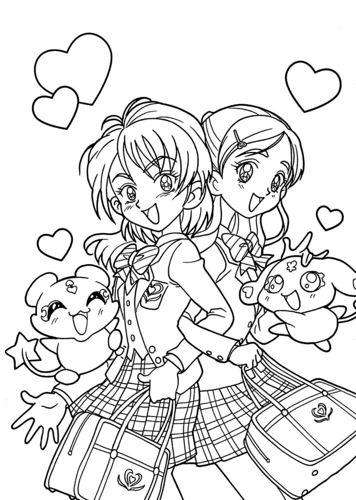 Tranh Tô Màu Hero Team Siêu Cute, Anime Chibi Dễ Thương