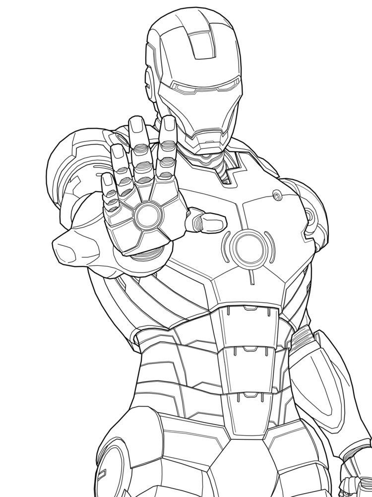 Tranh tô màu người sắt Iron Man  siêu anh hùng của các bé