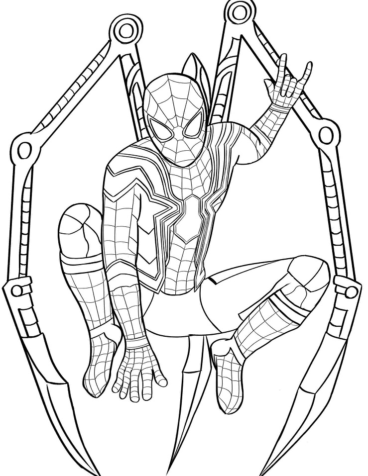 Tranh tô màu người nhện Spiderman thú vị in ra cho các bé tập tô