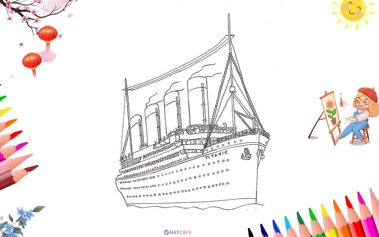 Chia sẻ 79 tranh vẽ tàu titanic mới nhất  thtantai2eduvn