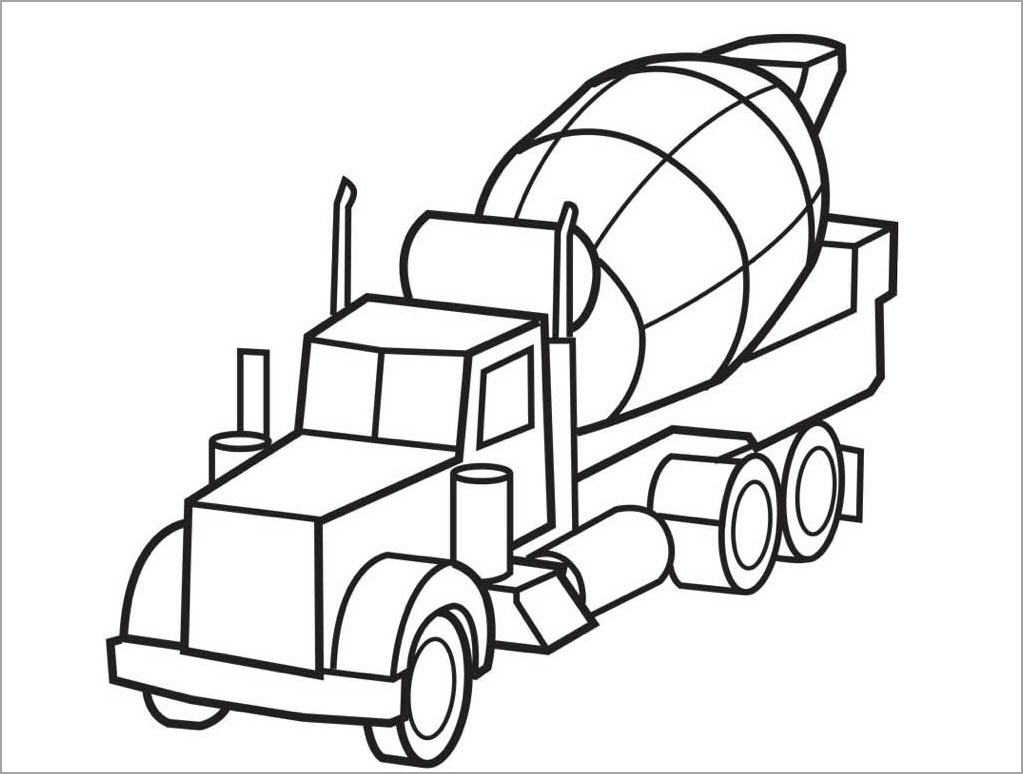 Xe trộn bê tông cho bé vẽ  Dạy bé vẽ  Dạy bé tô màu  Concrete Mixer  Truck drawing and coloring  YouTube