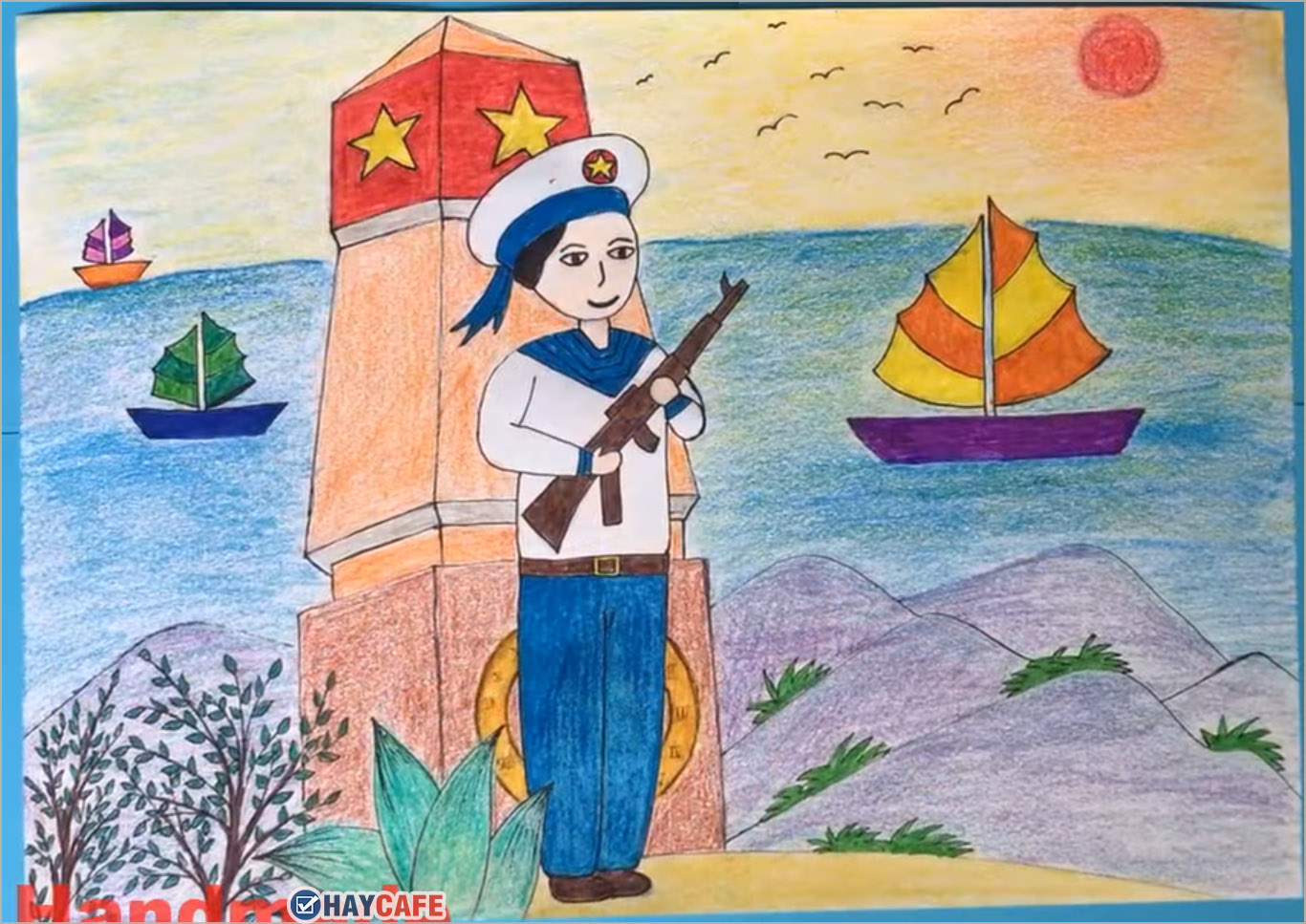 Vẽ chú bộ đội hải quân  Vẽ tranh chú bộ đội hải quân  Chú bộ đội canh giữ  biển đảo P19  YouTube