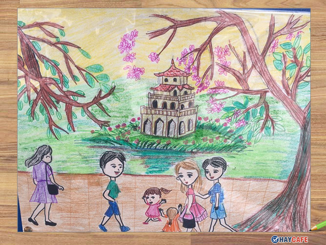 Tranh đẹp về Hà Nội của học sinh