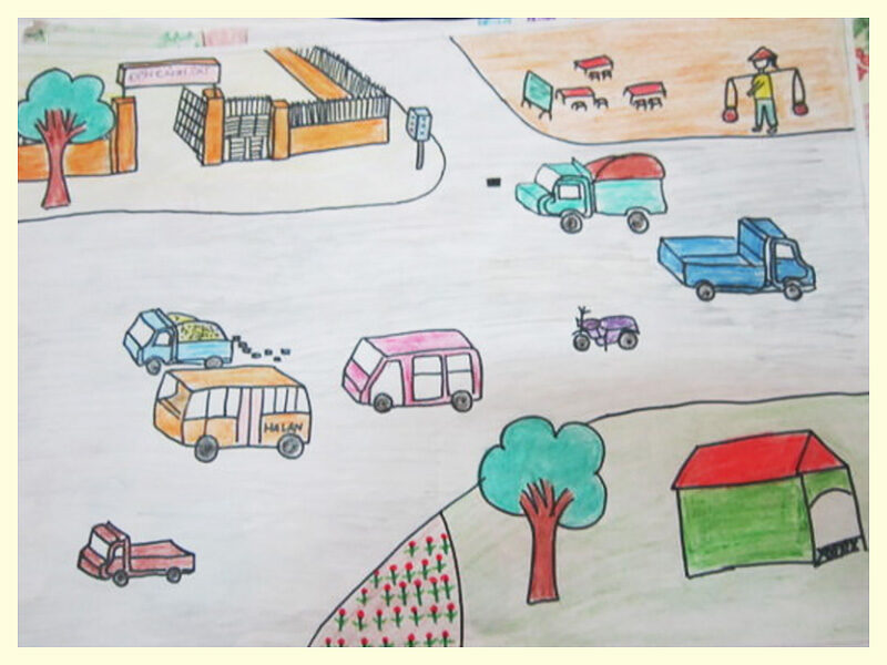 21 bức vẽ tranh đề tài an toàn giao thông của họa sĩ và học sinh đơn giản  đẹp nhất  Bestnhat