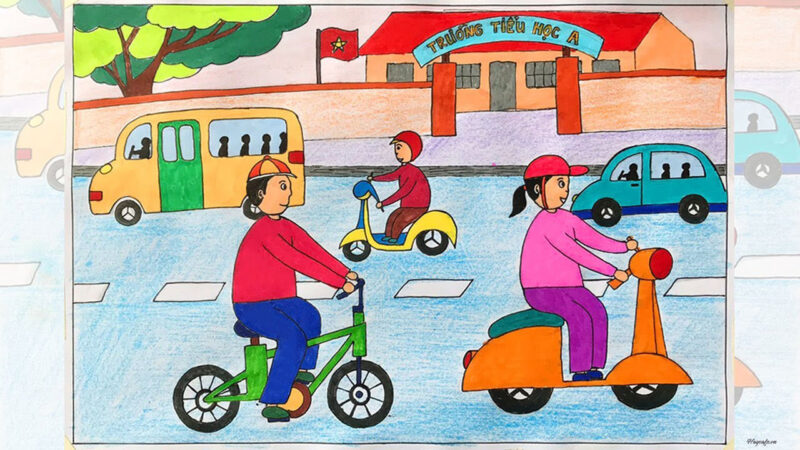 Khám phá hơn 95 an toàn giao thông vẽ tranh mới nhất  Tin Học Vui