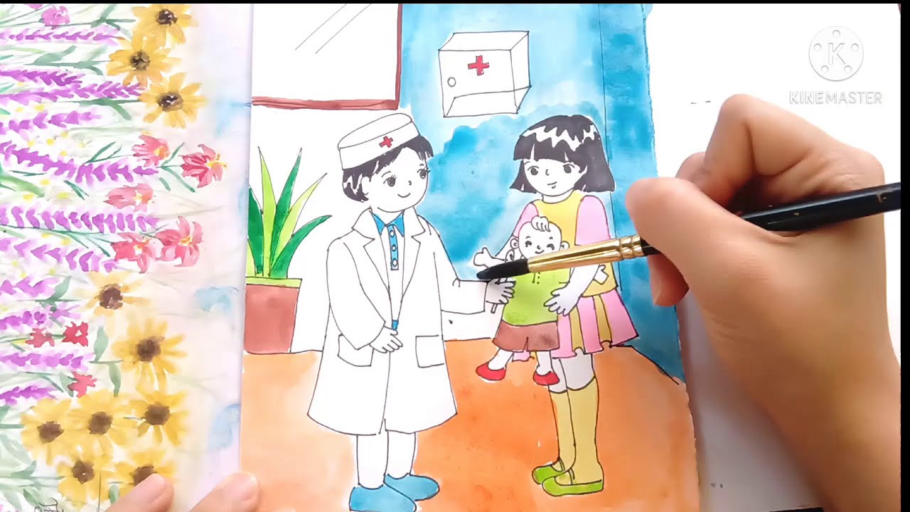 Vẽ tranh Ước mơ của em  Làm Bác sĩ  YouTube