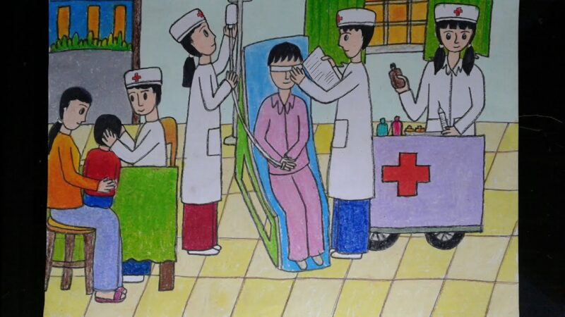 Vẽ ước mơ làm bác sĩ của em