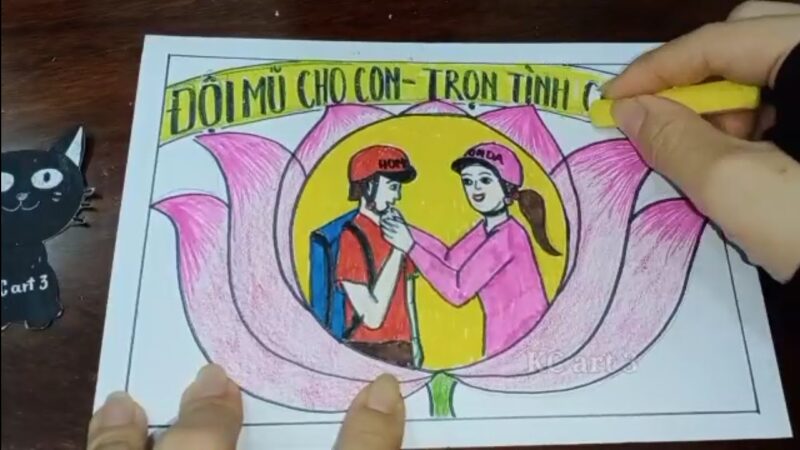 Top cách vẽ tranh đội mũ bảo hiểm đẹp - Trường THCS Quán Toan
