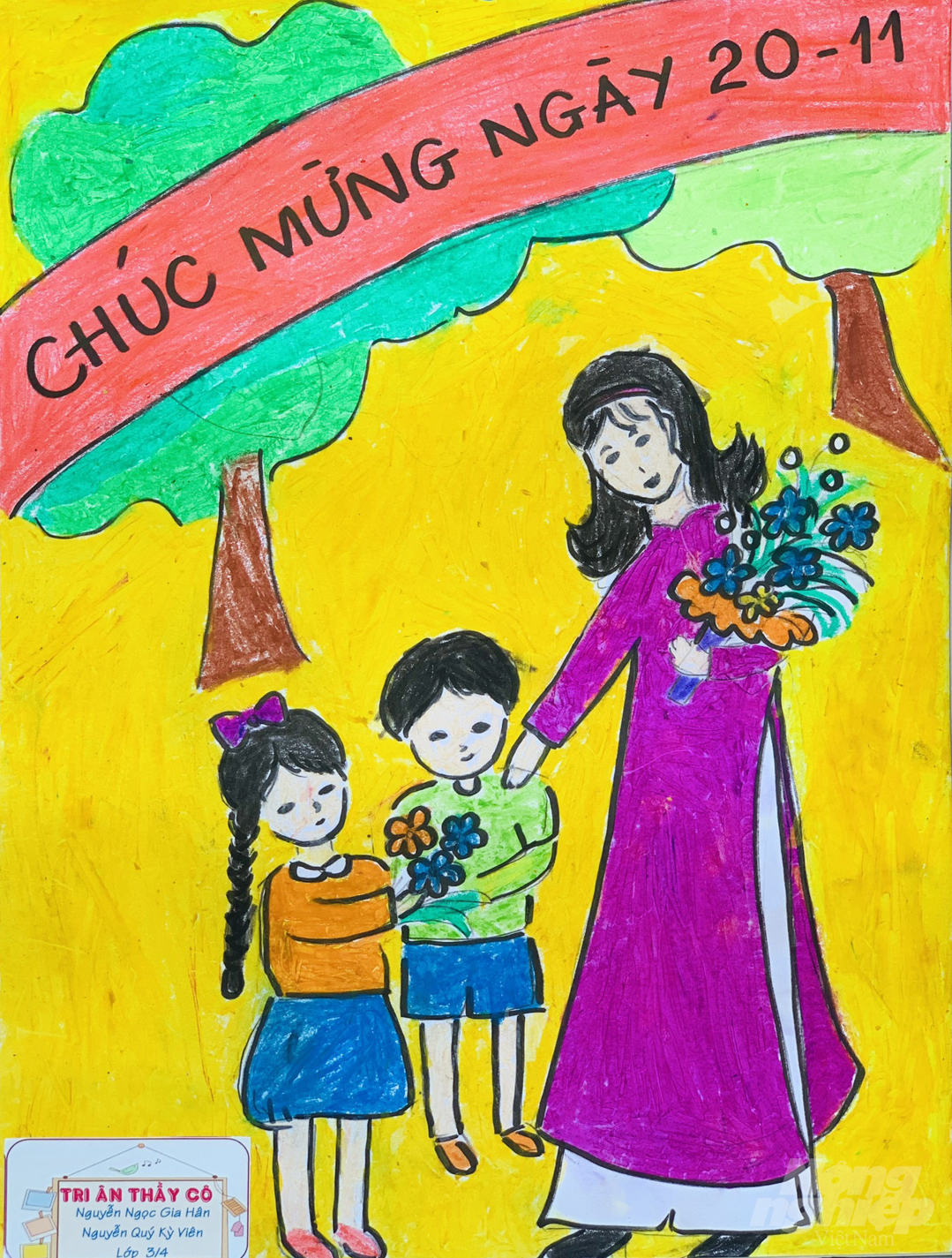 Bức tranh vẽ ngày 2011 tại Việt Nam tuyệt đẹp dành tặng thầy cô