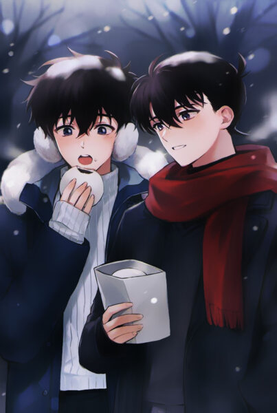 Hình ảnh avatar cặp đôi dưới tuyết lạnh