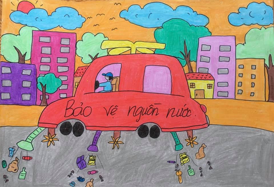 Vẽ ô tô mơ ước  Vẽ tranh chiếc ô tô mơ ước  Vẽ tranh bảo vệ môi trường   YouTube