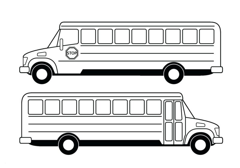 Tranh tô màu 2 xe buýt