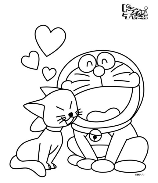 Tranh tô màu Doraemon cho bé trai bé gái
