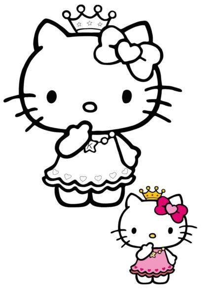 Tranh Tô Màu Hello Kitty Đẹp Nhất Dễ Thương, Có Hình Mẫu - Th Điện Biên Đông