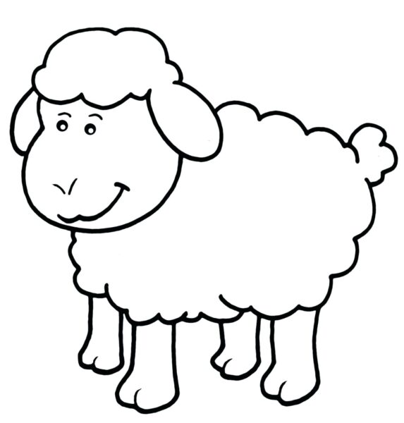 Tranh Tô Màu Con Cừu Dễ Thương, Đẹp, Có Hình Mẫu