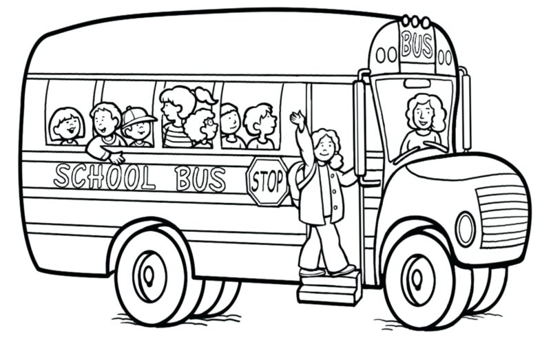 Tranh tô màu xe buýt chở nhiều hành khách