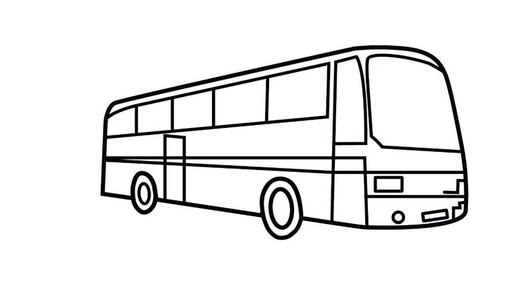 Tranh tô màu xe buýt đơn giản