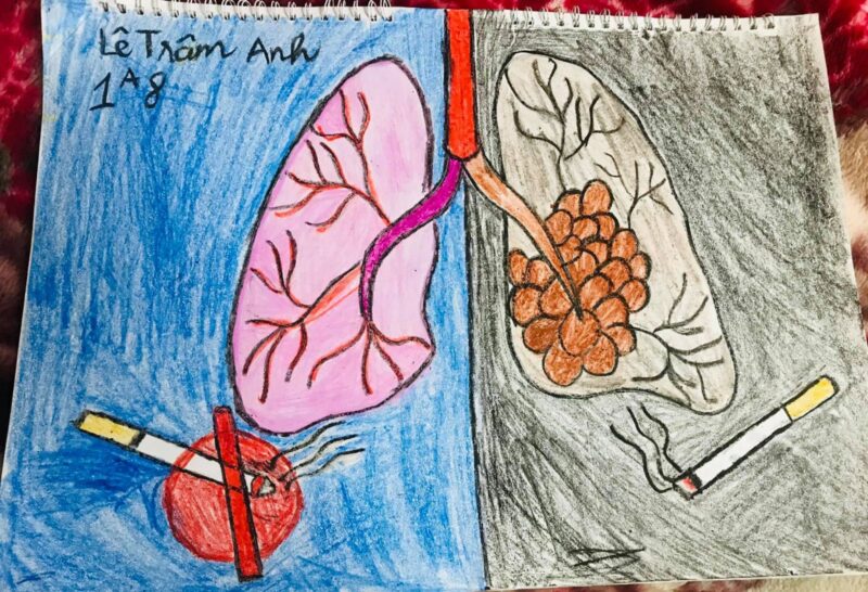 Vẽ Tranh Cấm Hút Thuốc Lá Đẹp, Đơn Giản Cho Học Sinh Lớp 2, 3, 4, 5 - Th  Điện Biên Đông