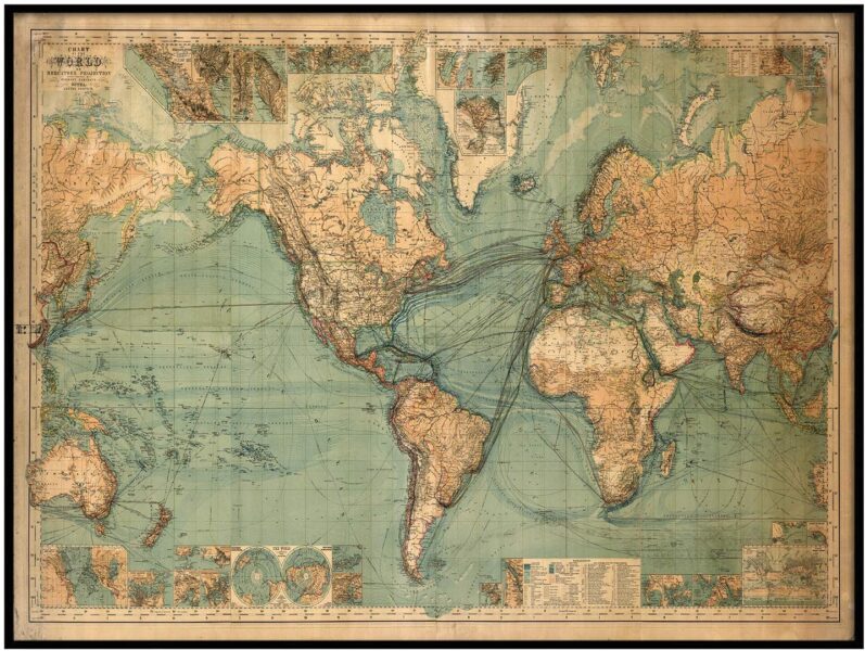 Ảnh bản đồ cổ điển từ năm 1882