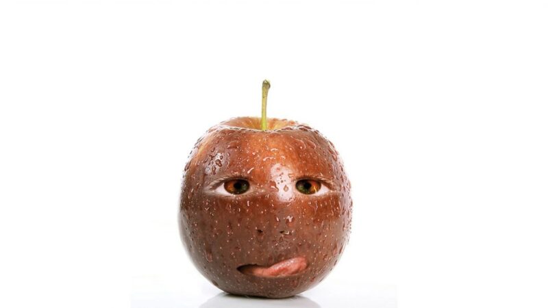 Ảnh trái cây troll táo chảy mồ hôi