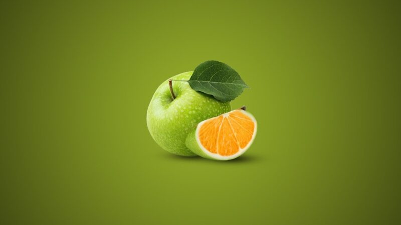 Ảnh trái cây troll táo và cam