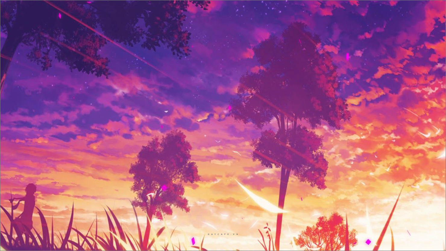 Bầu trời đêm đầy sắc màu  Night sky wallpaper Anime scenery wallpaper  Scenery wallpaper
