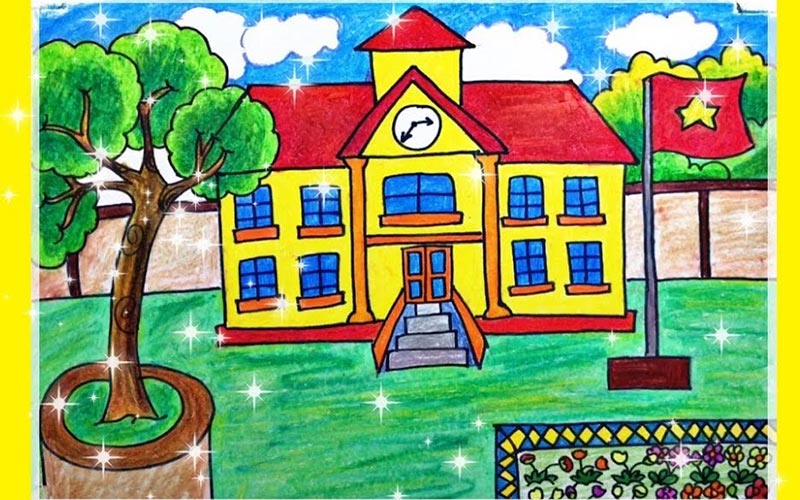 Vẽ Tranh Trường Em Đẹp Đơn Giản Dễ Vẽ Mà Ý Nghĩa Nhất