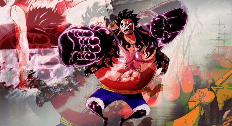 Hình hình họa Luffy Gear 4 anime vô cùng ngầu