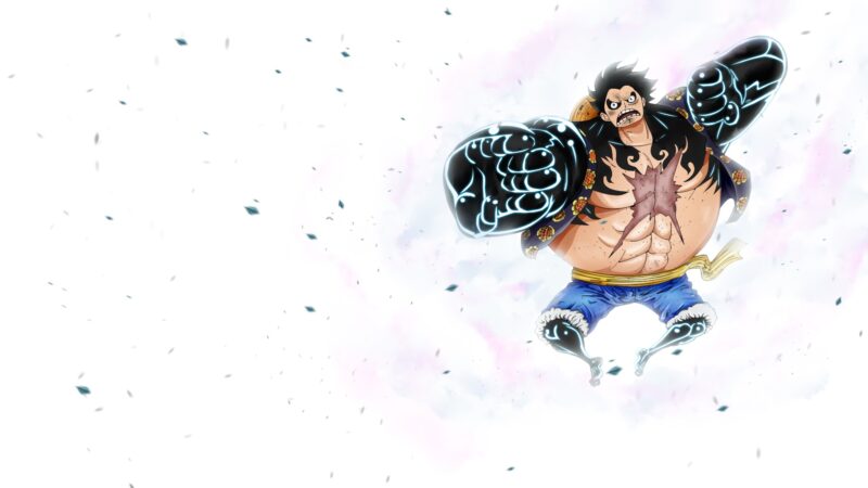 Hình hình họa Luffy Gear 4 nền trắng