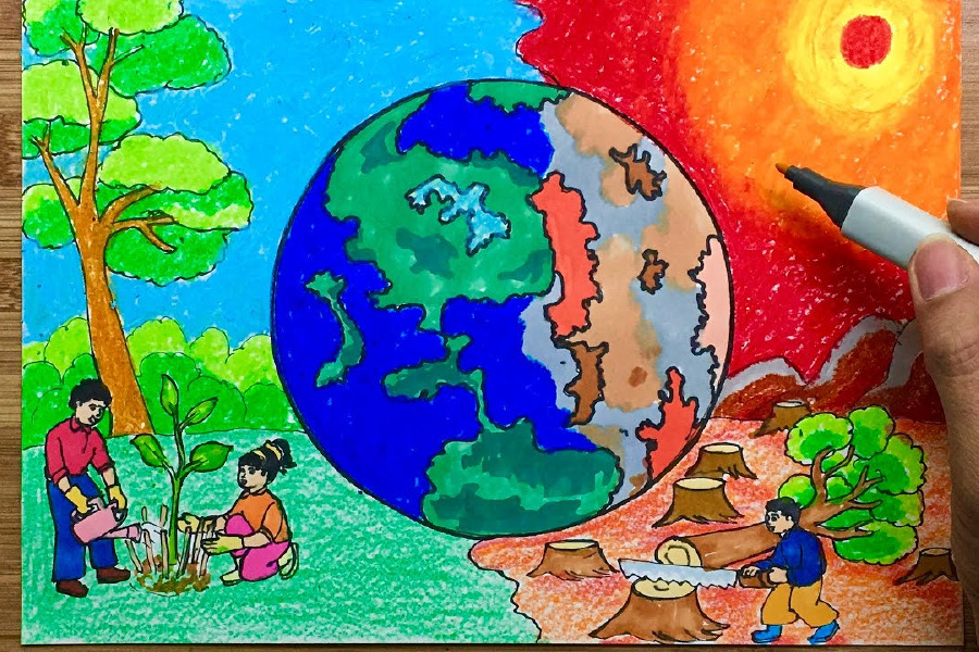 Vẽ tranh bảo vệ môi trường  Vẽ bảo vệ môi trường xung quanh em  YouTube
