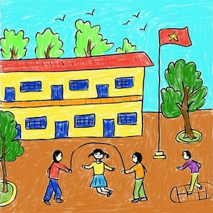 Vẽ Tranh Trường Em Đẹp Đơn Giản Dễ Cực Cho Học Sinh Lớp 357