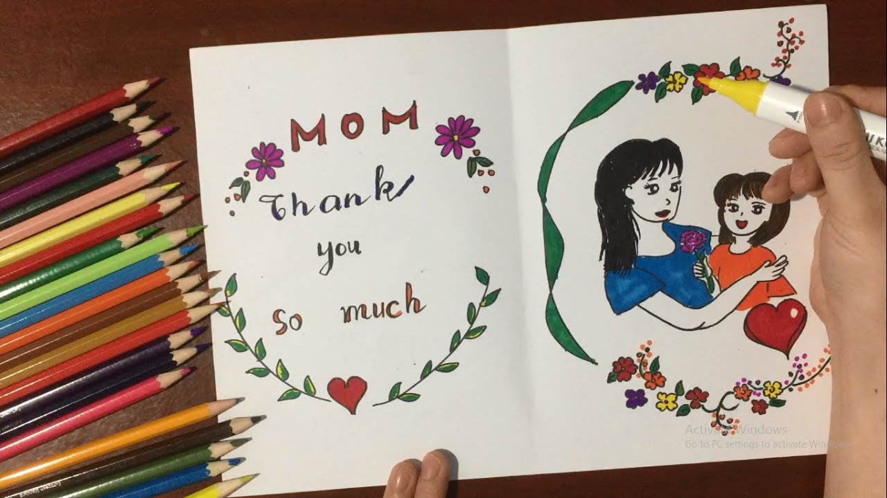 Vẽ tranh tặng hoa cho Mẹ của em ngày 83 đơn giản  YouTube