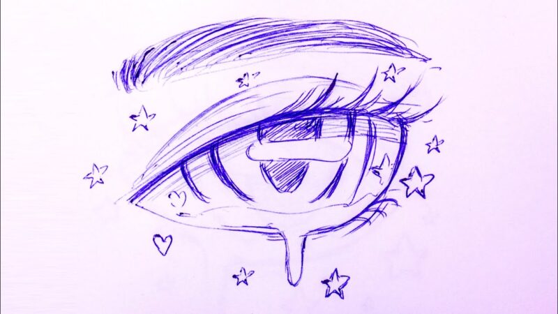 Cách vẽ mắt anime đang khóc