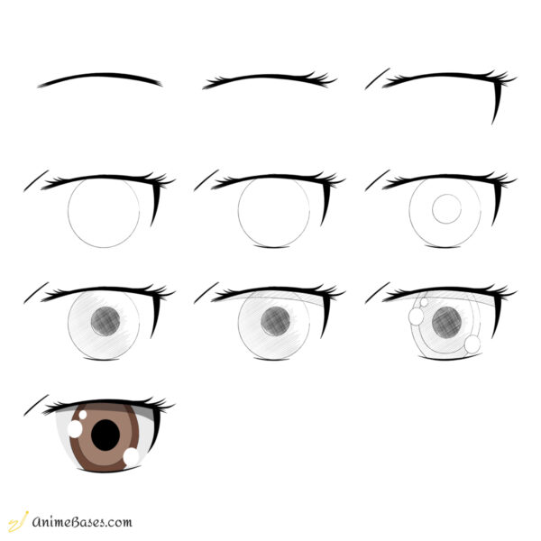 Cách vẽ mắt anime theo từng bước