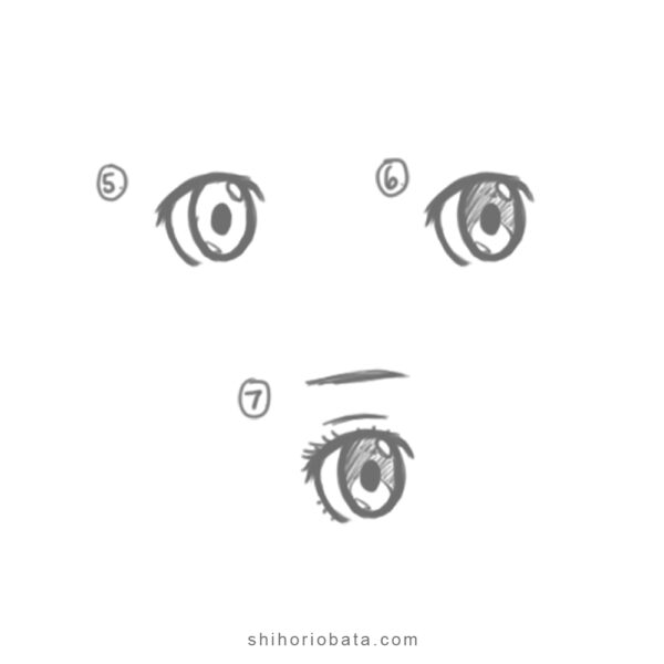 Cách vẽ mắt anime tròn to