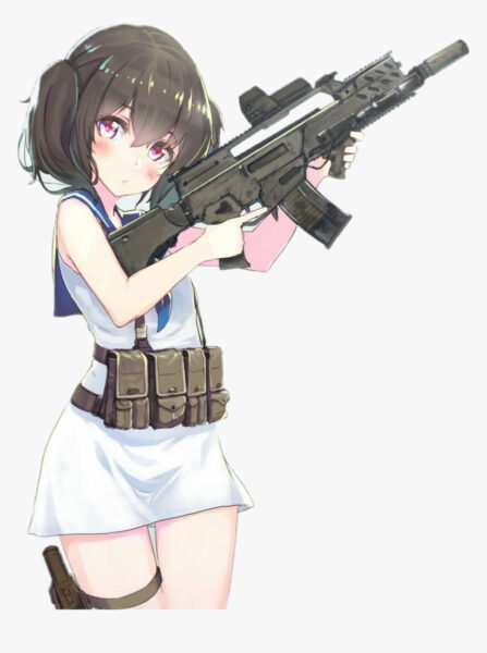 ảnh anime nữ cầm súng cute