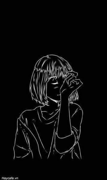 Hình ảnh avatar đen trắng buồn nữ