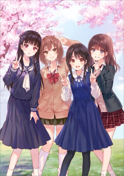 ảnh 4 đứa bạn tri kỷ  anime người các bạn tốt nhất có thể tình bạn
