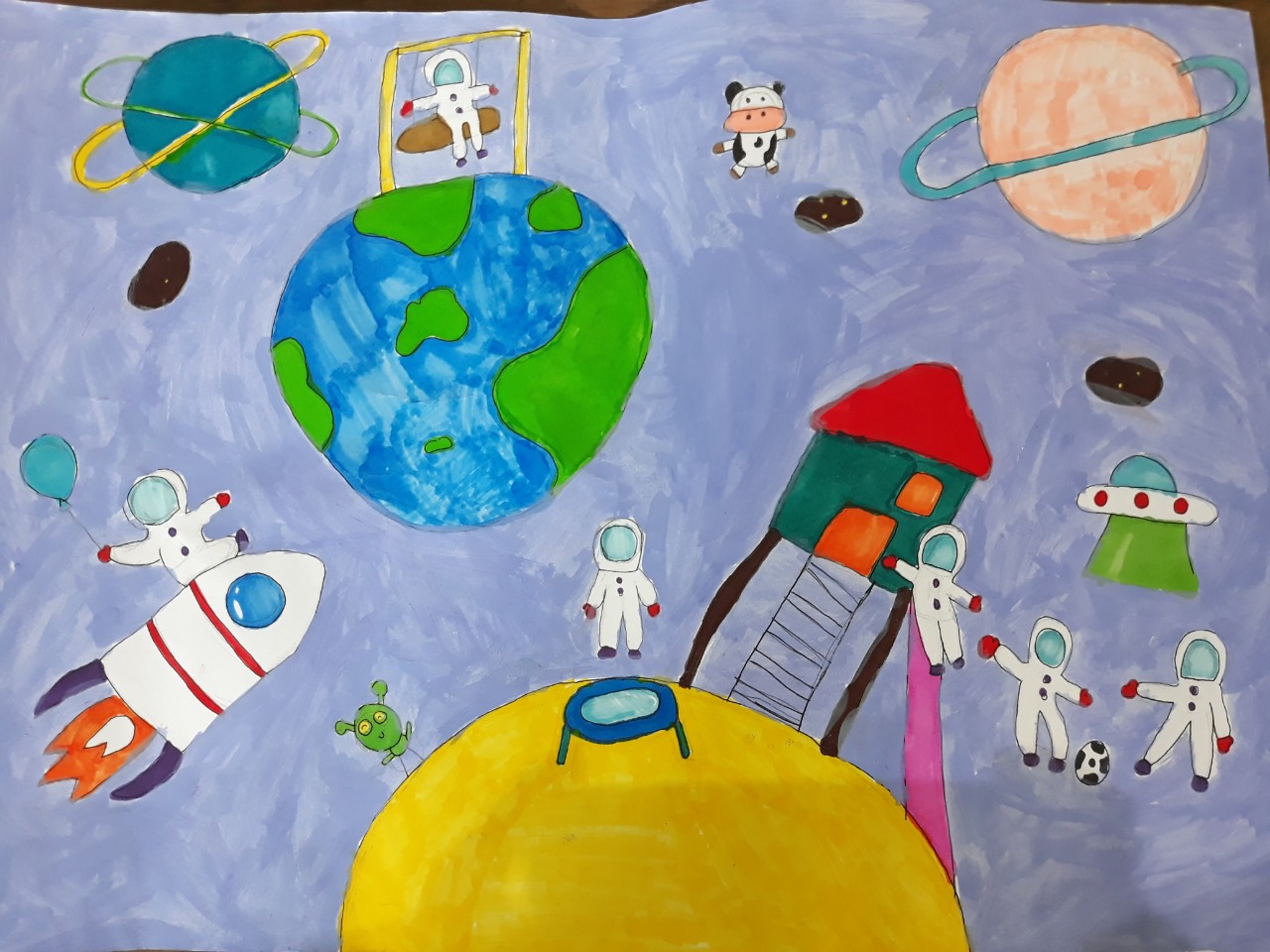 Vẽ tranh đề tài ước mơ của em  Vẽ tranh ước mơ của em  Vẽ ước mơ của em  làm phi hành gia vũ trụ  YouTube