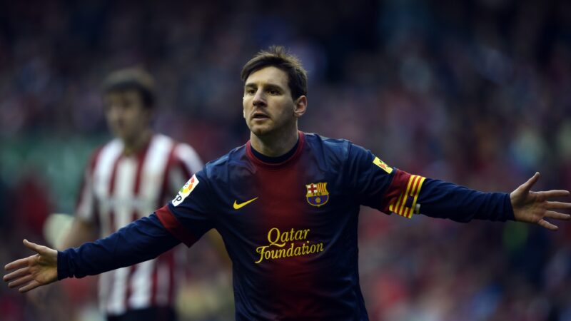 Ảnh Messi giang tay mừng chiến thắng