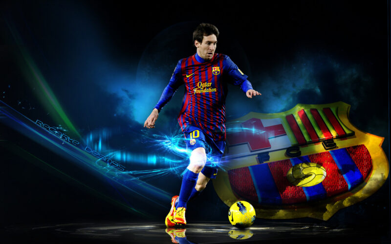 Ảnh Messi sút bóng bằng đôi chân vàng