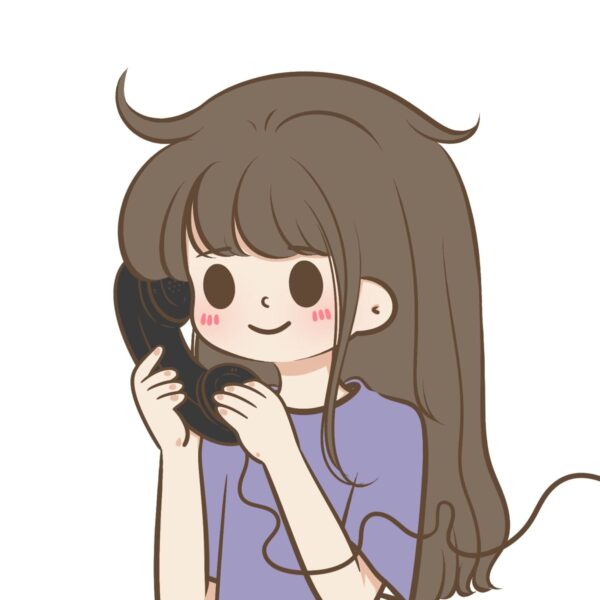 Hình ảnh avatar đôi cute gọi điện cho nữ